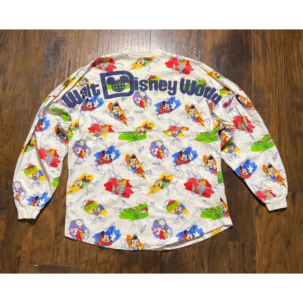 Disney World Spirit Jersey All Over Print Characters Mickey Dumbo White Small